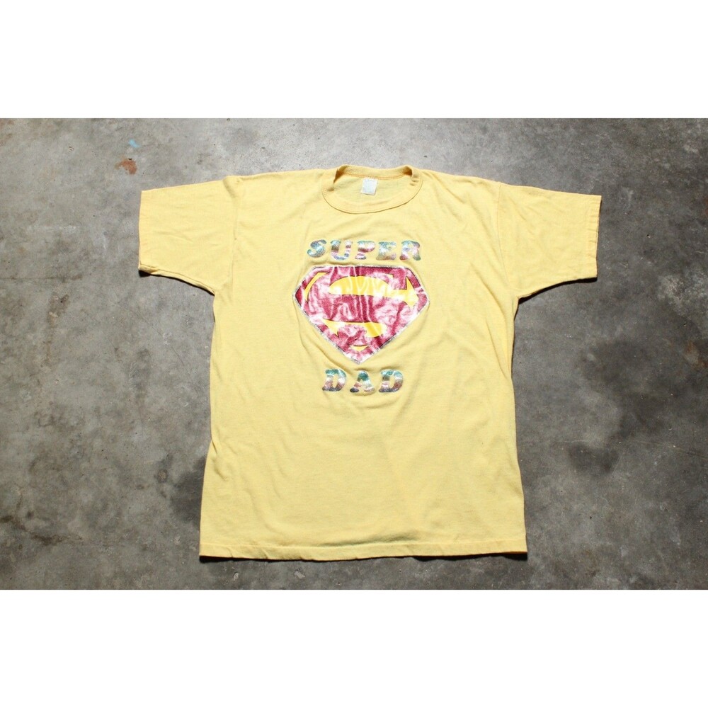 Vintage 1978 Single Stitch Super Dad DC Comics Jelly Iron-On T-Shirt - M